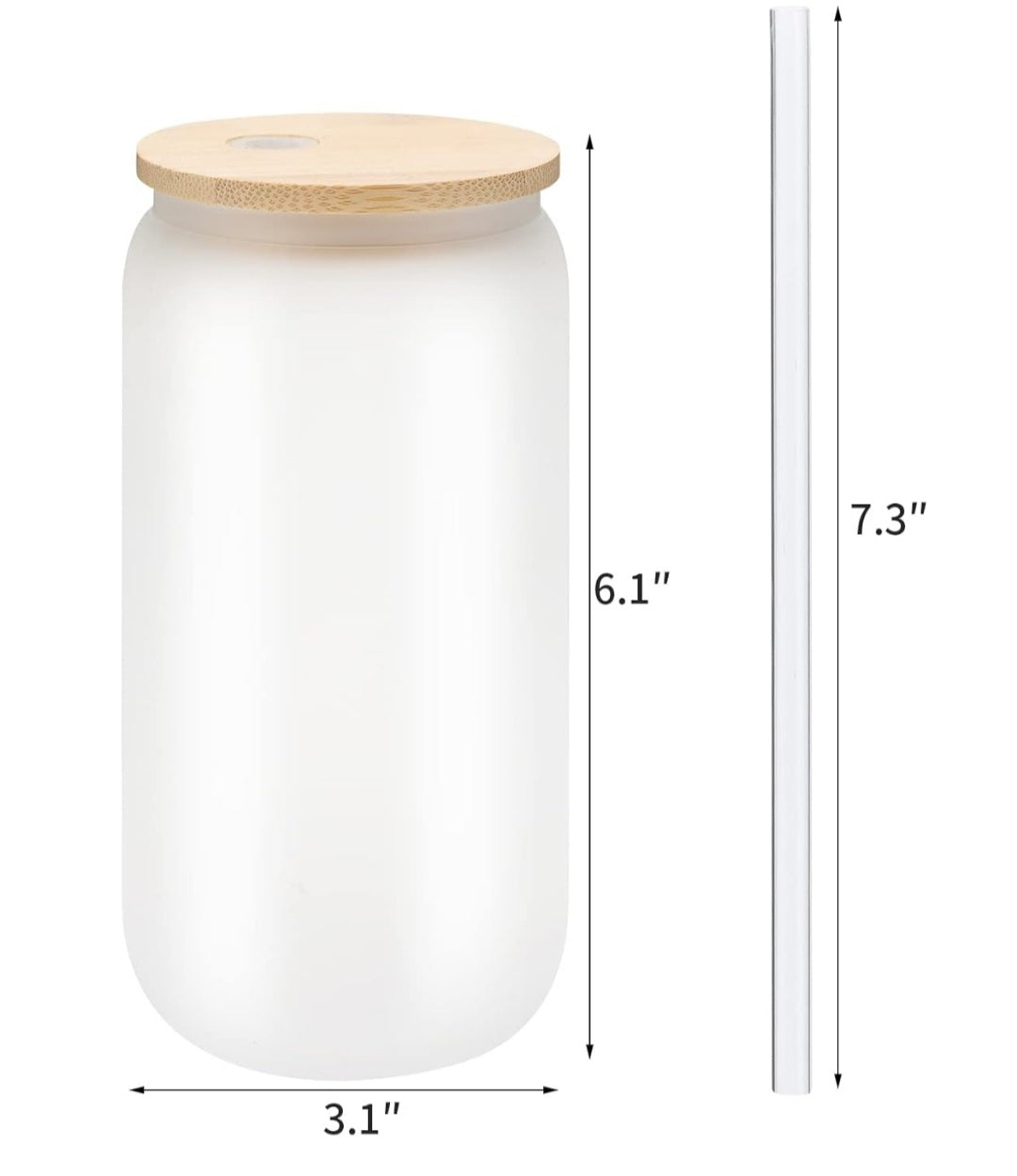 No Flaw In the Code - 16oz Frosted Glass Can w/ Bamboo Lid and Glass Straw